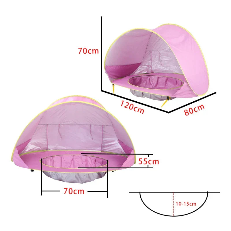 Kids Beach Tent | Pop-Up UV Protection Shelter With Pool