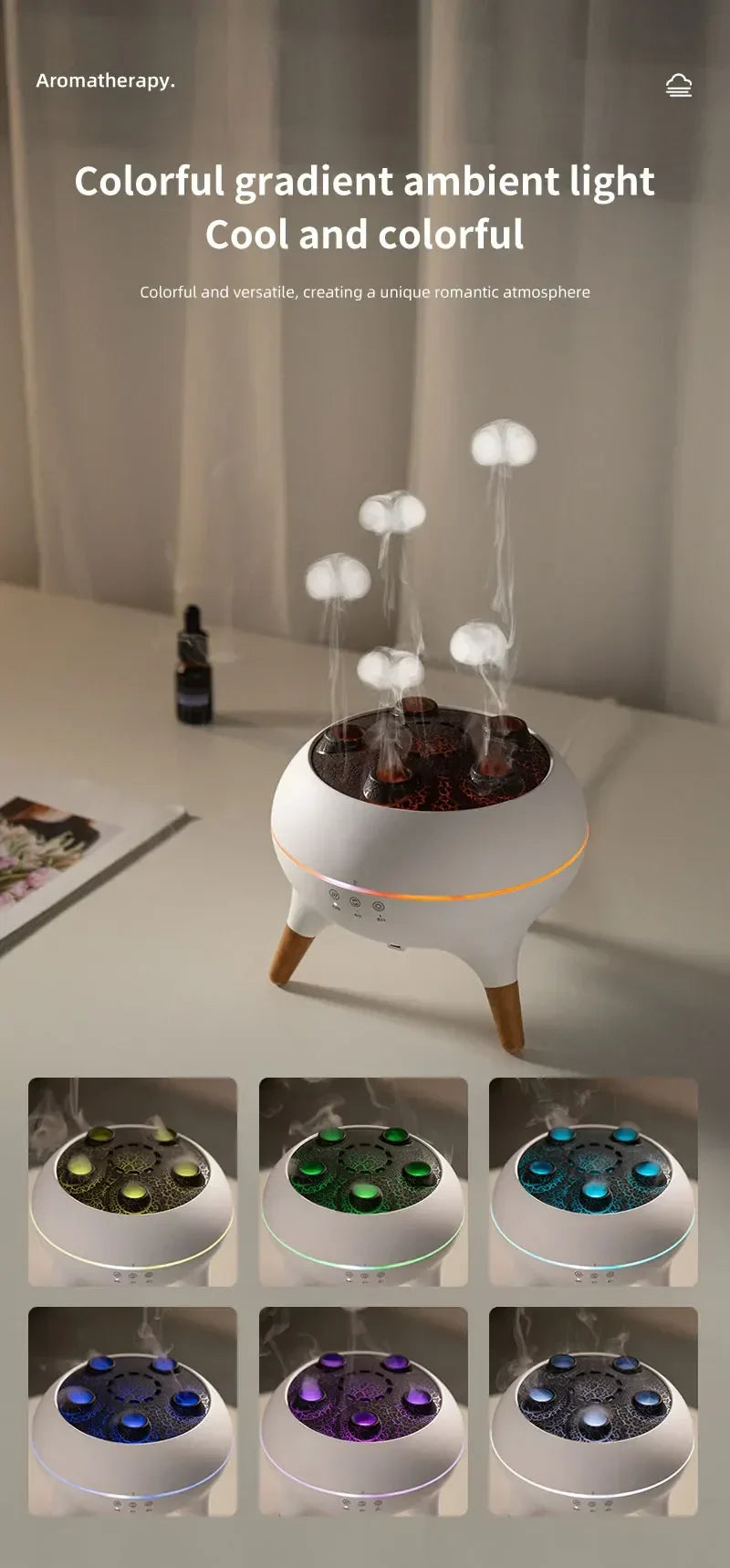 Smart Essential Oil Diffuser | Jellyfish Design With Remote Control