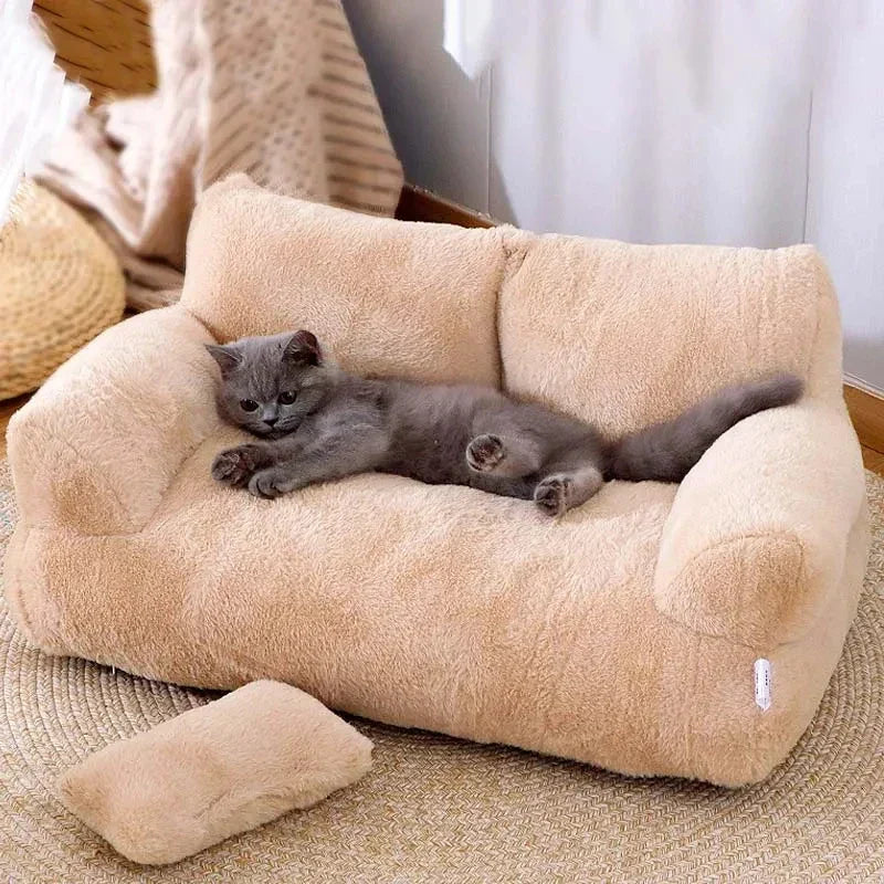 Plush Pet Sofa Bed | Cozy Winter Lounge for Cats