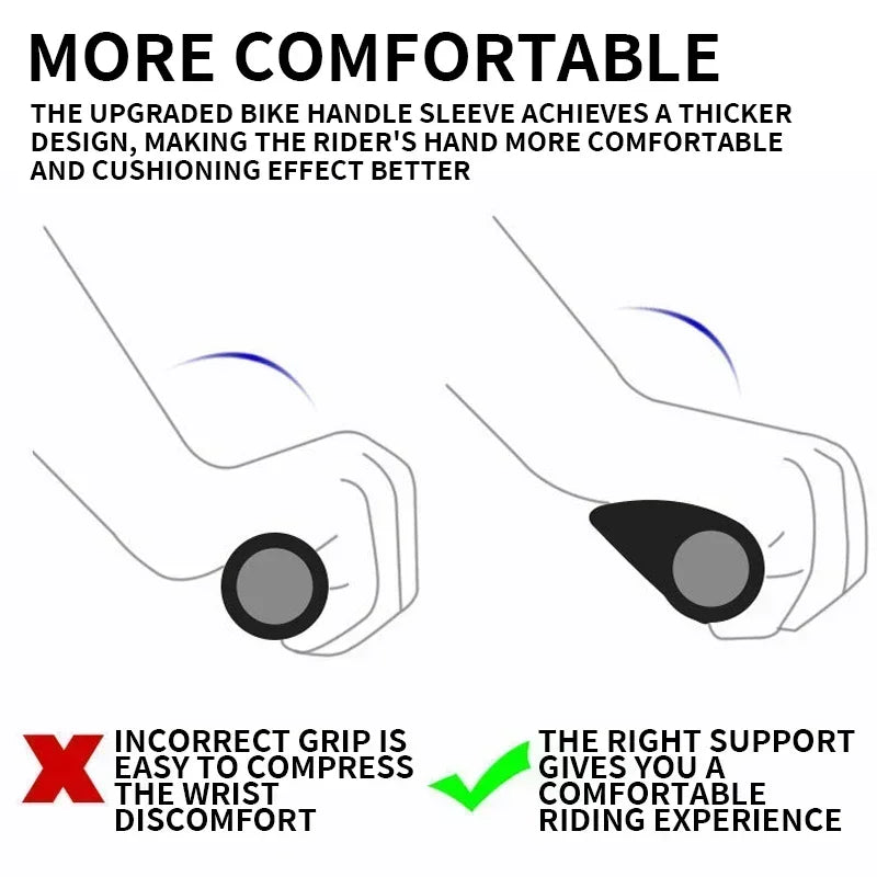 Ergonomic Mountain Bike Grips | Anti-Slip Rubber Design With Palm Support