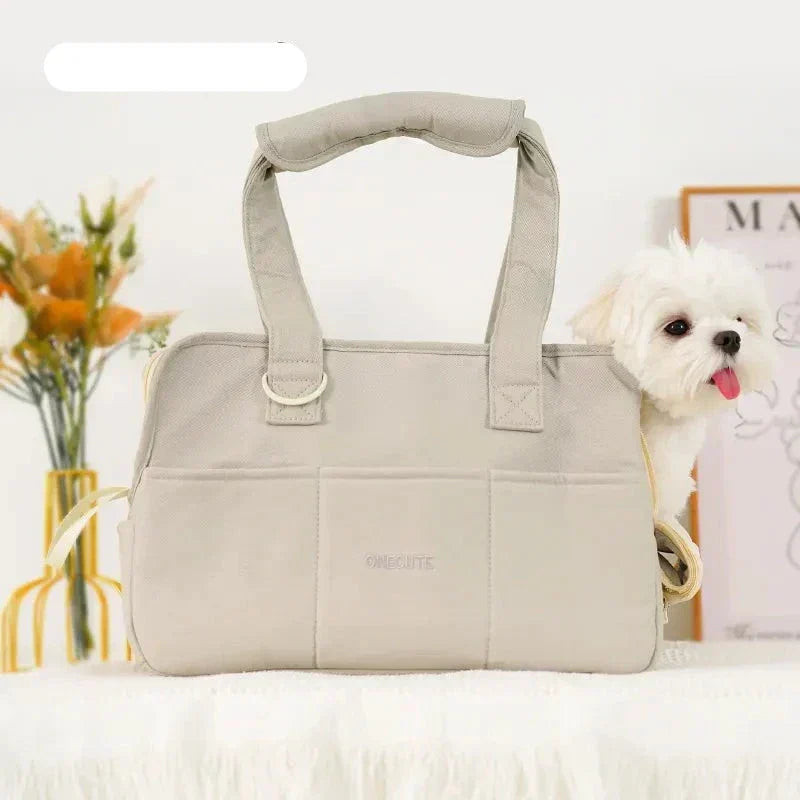 Premium Pet Carrier Tote | Quilted Cotton Travel Bag