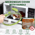 Microwave Food Cover | Steam Vent Splatter Guard With Handle