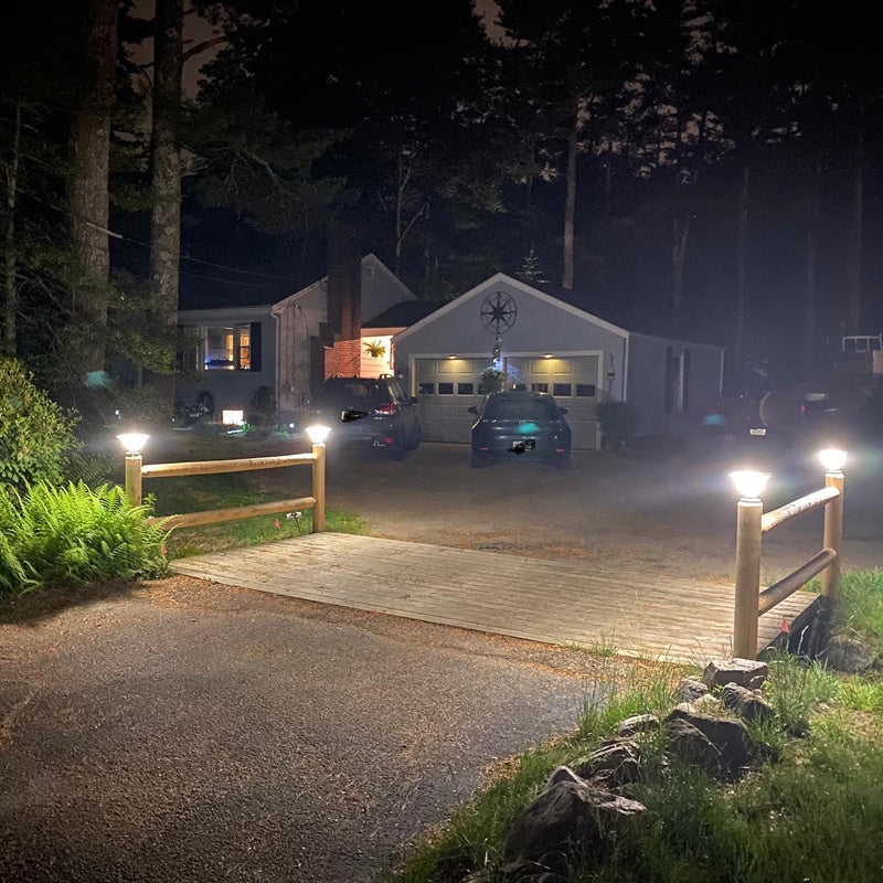 Solar Pillar Light | Modern Aluminum Post Light With 3-Color LED