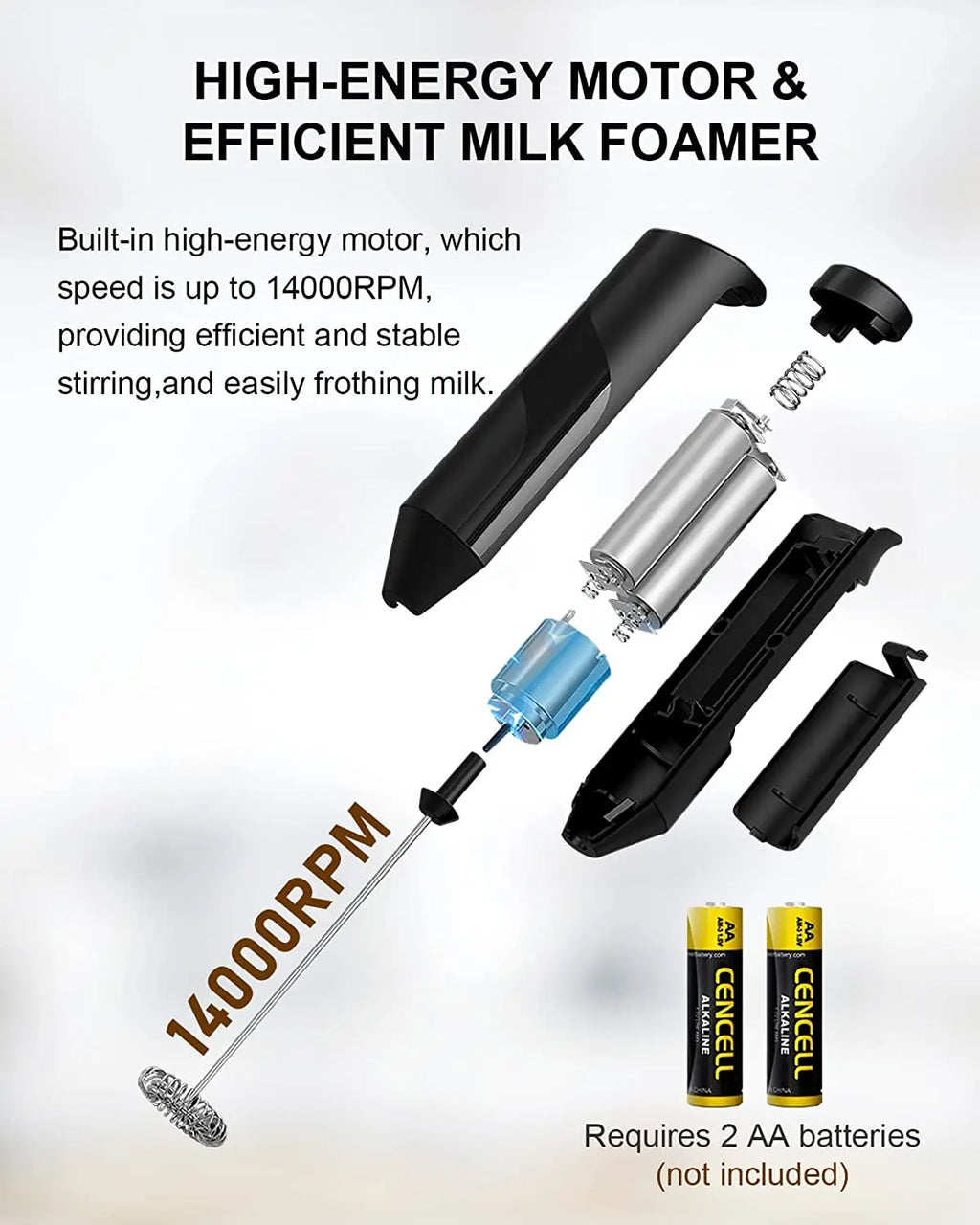 Electric Milk Frother | Professional Handheld Coffee Whisk