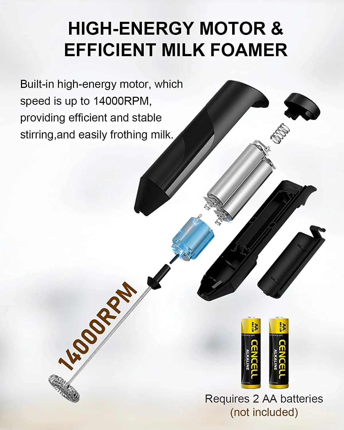 Electric Milk Frother | Professional Handheld Coffee Whisk