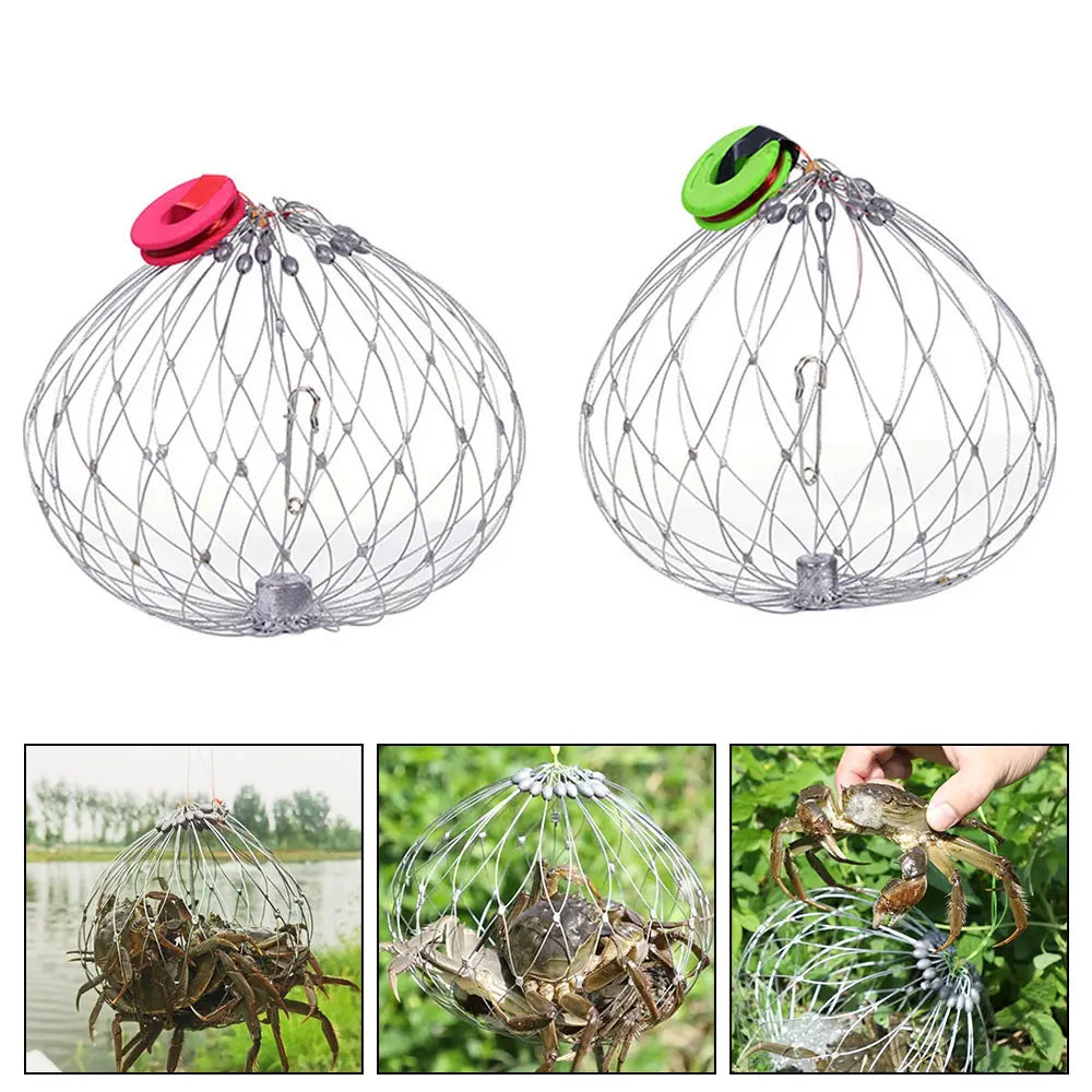 Collapsible Fishing Trap Net | Stainless Steel Mesh Design