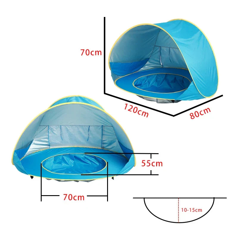 Kids Beach Tent | Pop-Up UV Protection Shelter With Pool