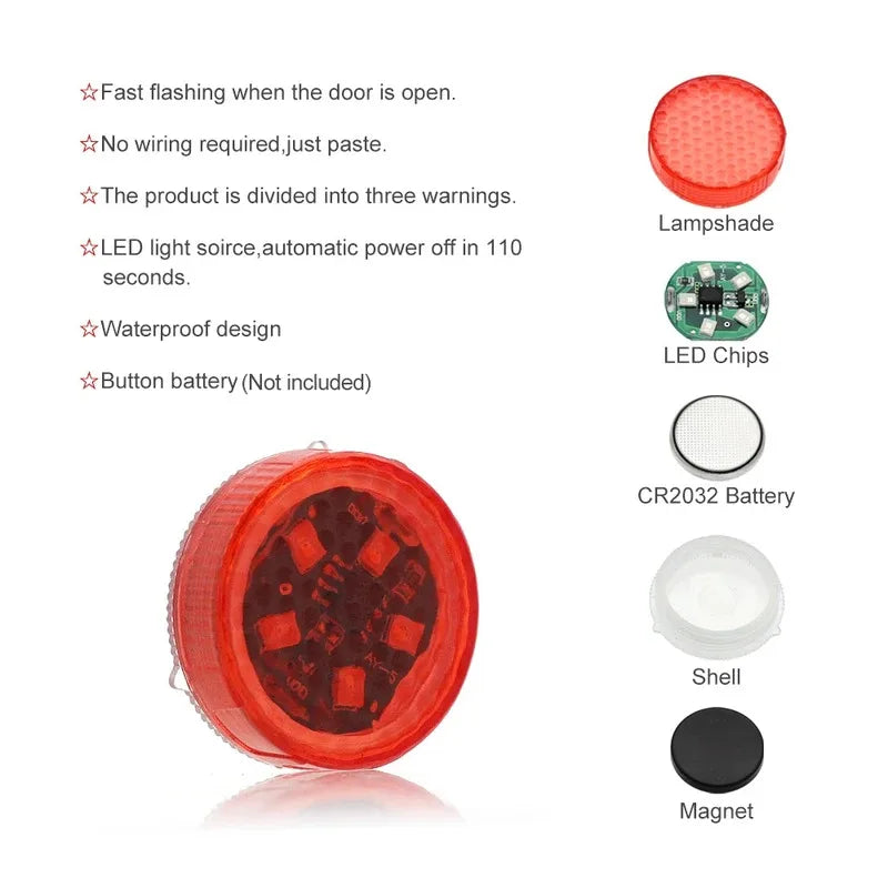 LED Car Door Safety Light | Magnetic Motion Sensor Warning System