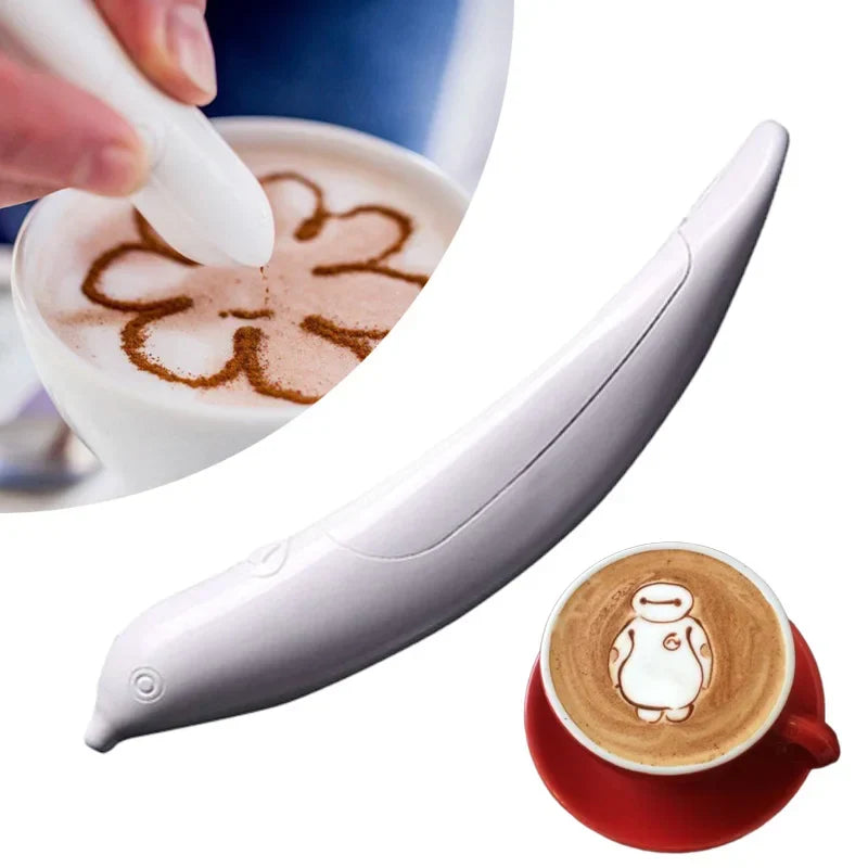 Electric Latte Art Pen | Professional Coffee Design Tool