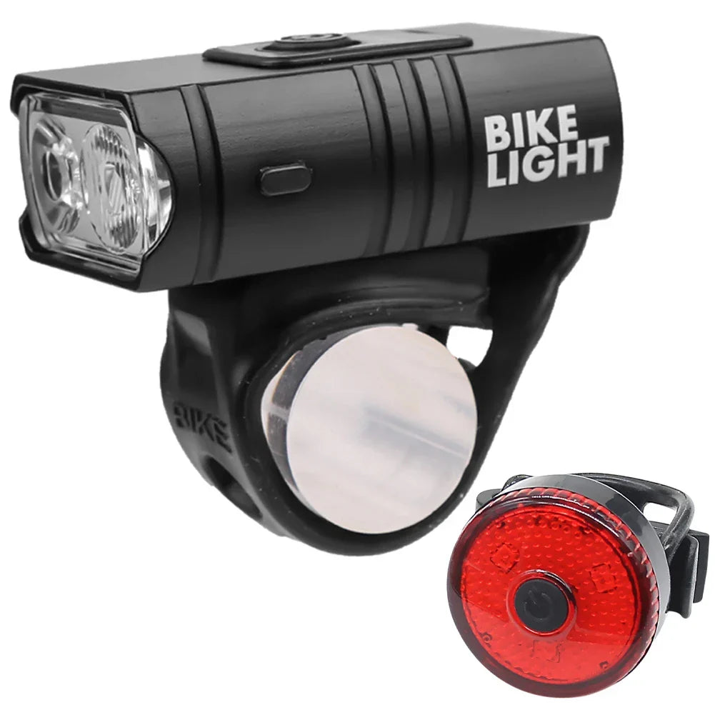 LED Bicycle Light Set | USB Rechargeable Front and Rear Safety Lights