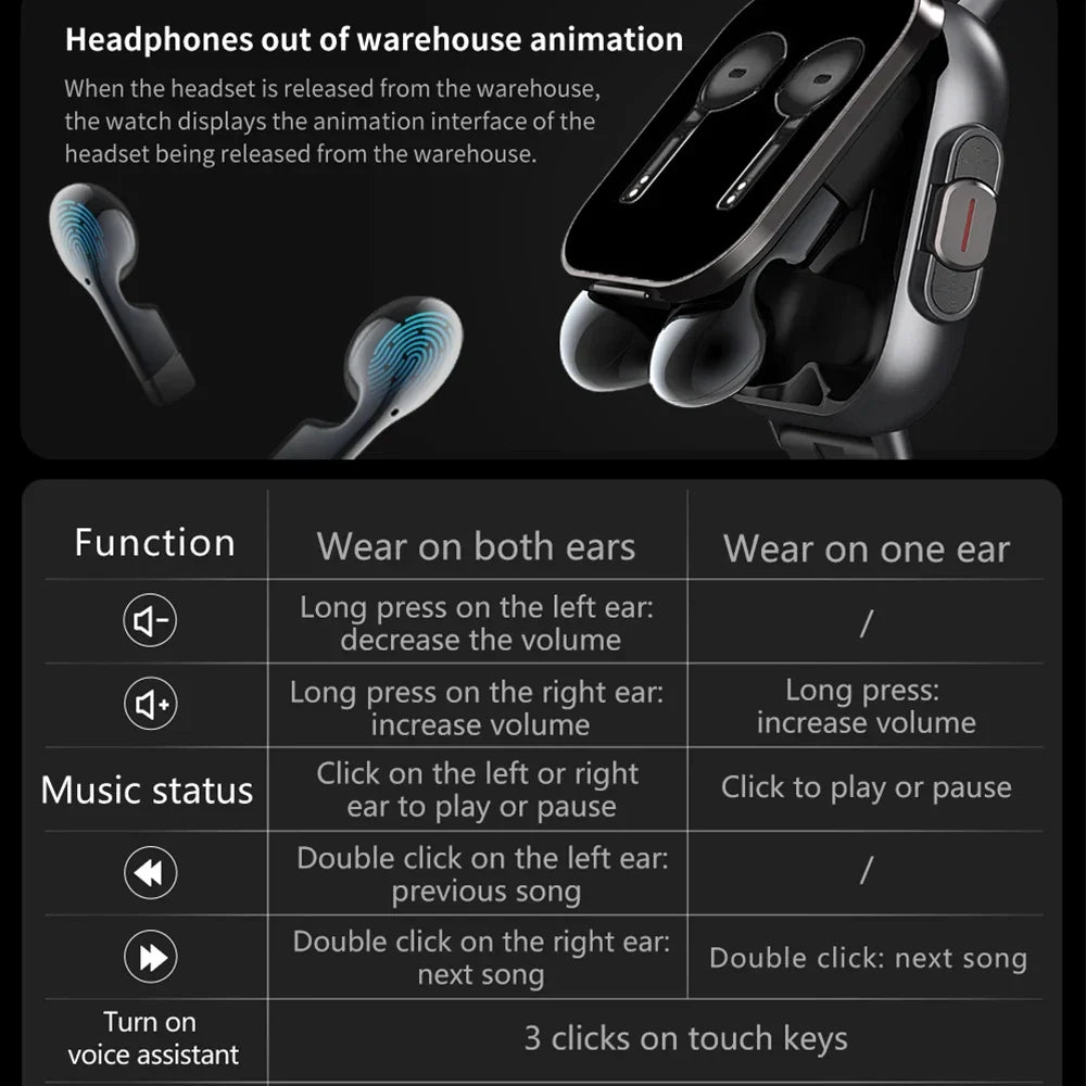 Smart Fitness Watch | 2-in-1 AMOLED With Wireless Earbuds