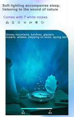 Coastal Night Light Speaker | Shell Design With Ocean Ambience