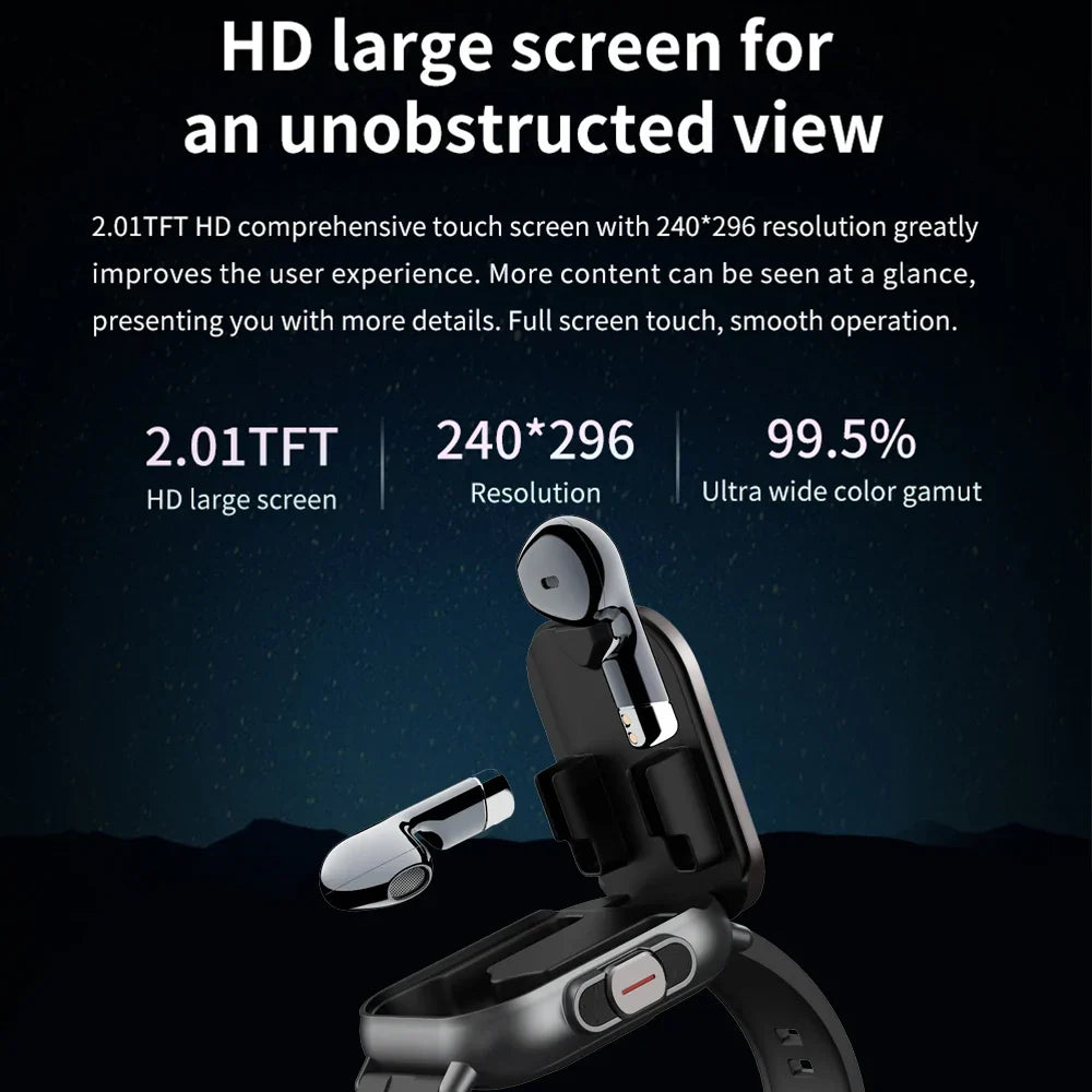 Smart Fitness Watch | 2-in-1 AMOLED With Wireless Earbuds