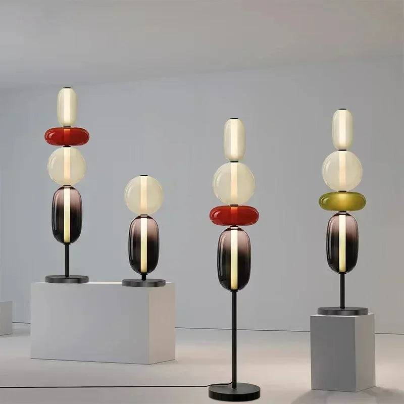Modern Floor Lamp | Stacked Glass Spheres Design