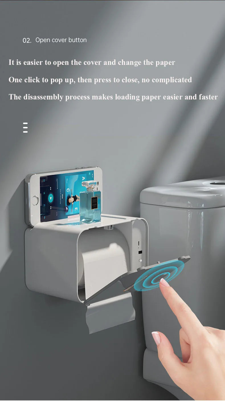 Smart Touchless Tissue Dispenser | Wall-Mount Automatic Paper Holder