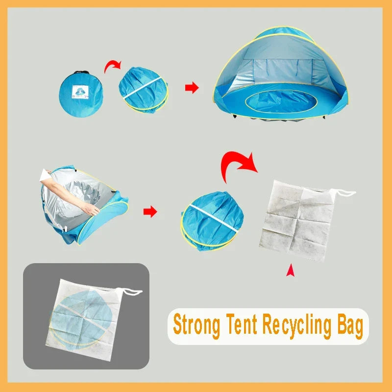 Kids Beach Tent | Pop-Up UV Protection Shelter With Pool