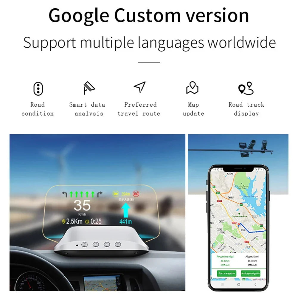 Smart Car HUD Display | GPS Navigation Projector With Speed Monitor