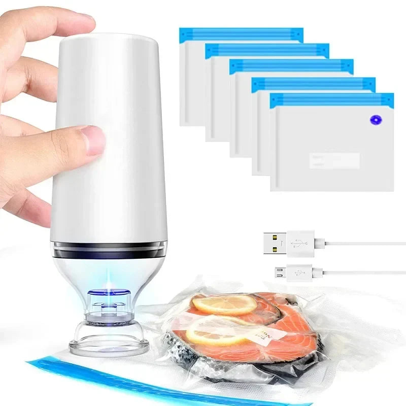 Portable Vacuum Sealer | USB Rechargeable Food Preserver