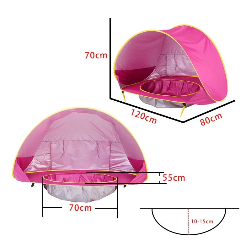 Kids Beach Tent | Pop-Up UV Protection Shelter With Pool