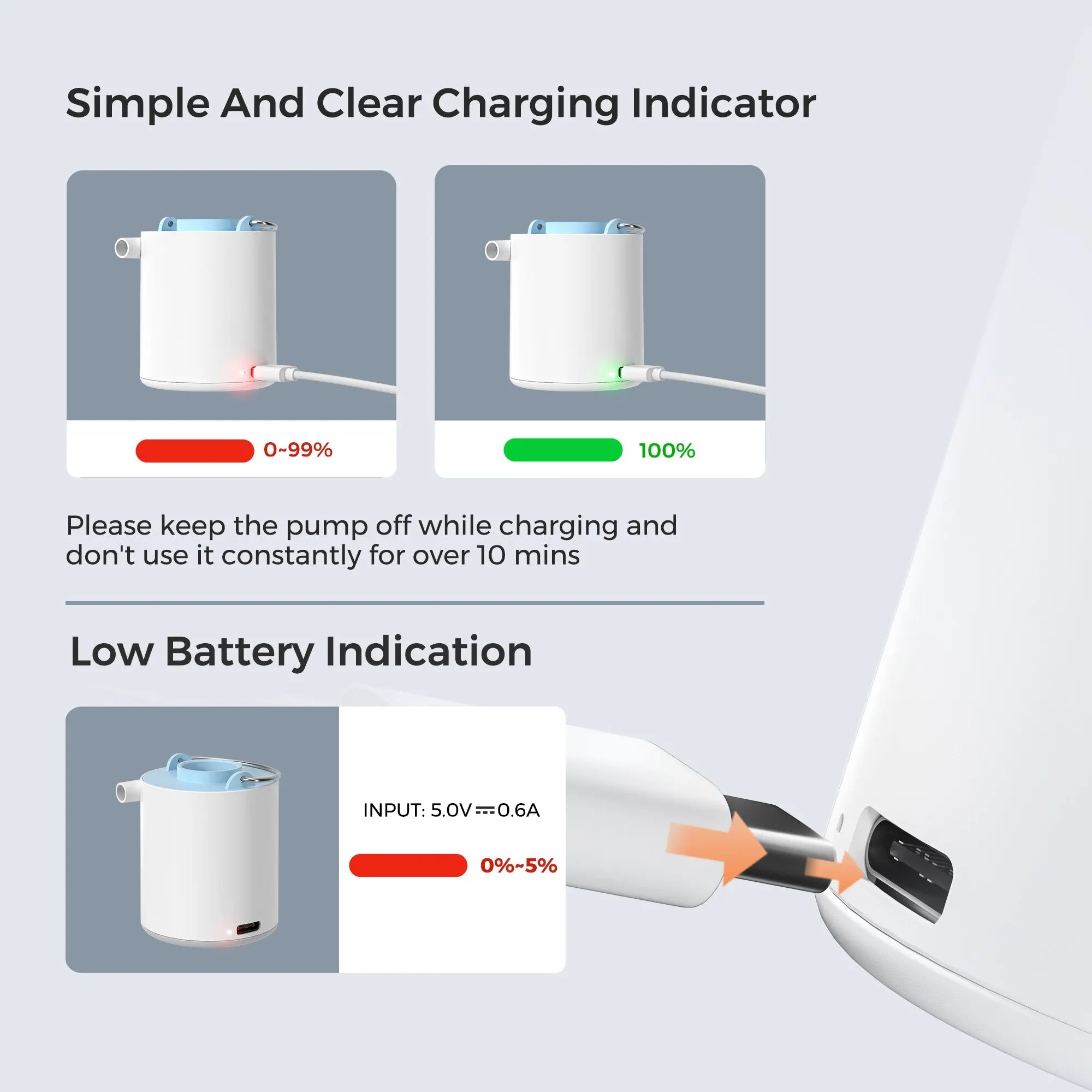 Portable Electric Air Pump | USB Rechargeable Mini Inflator