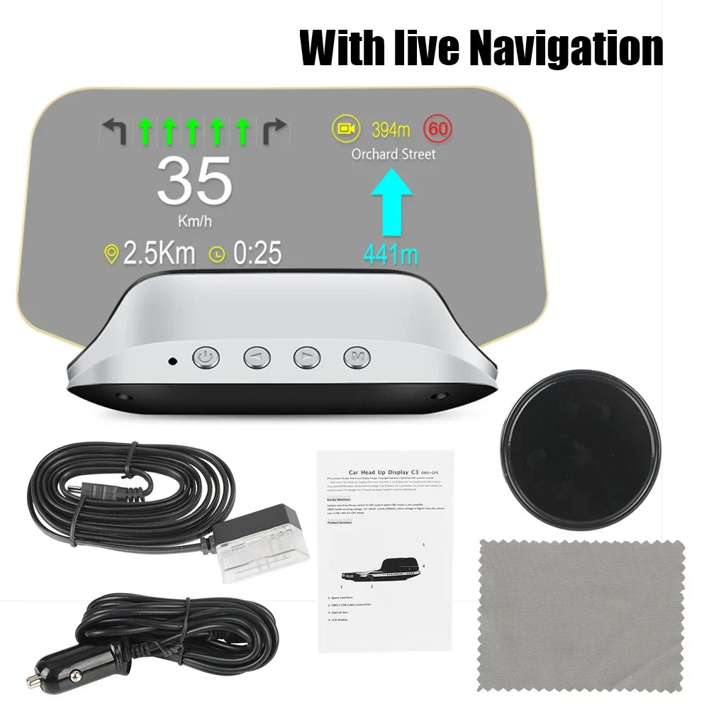 Smart Car HUD Display | GPS Navigation Projector With Speed Monitor