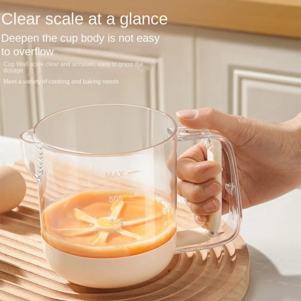 Kitchen Mixing Cup | Manual Stirring Beater With Spring Handle