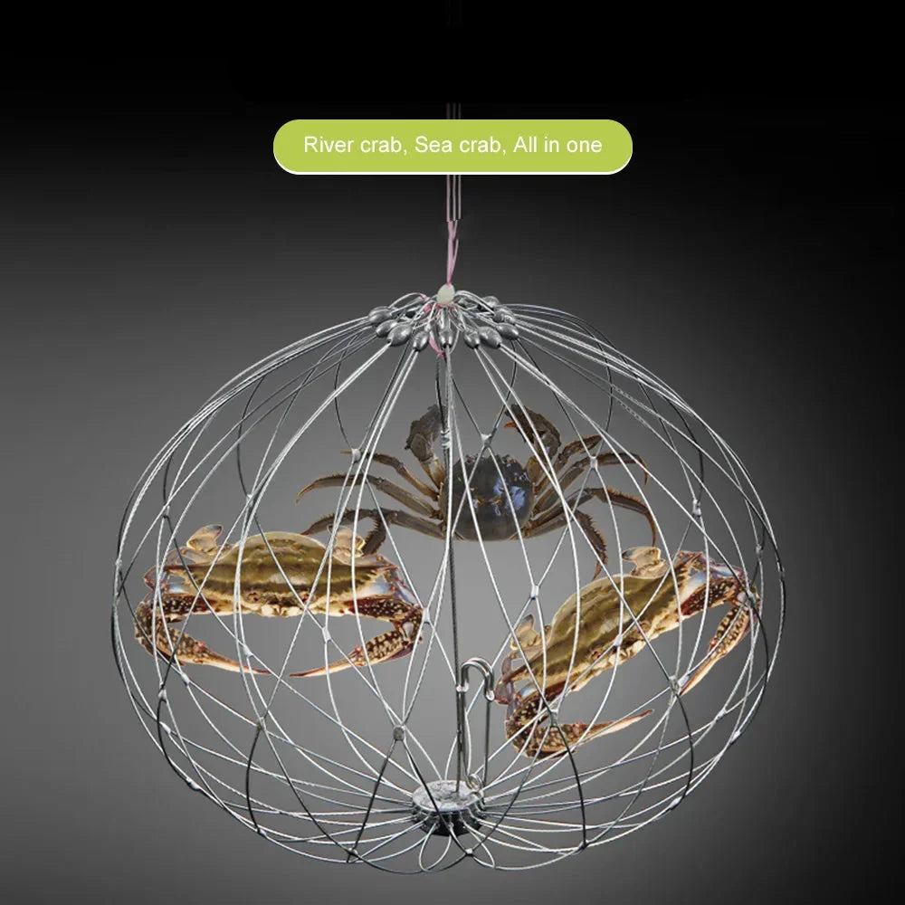Collapsible Fishing Trap Net | Stainless Steel Mesh Design