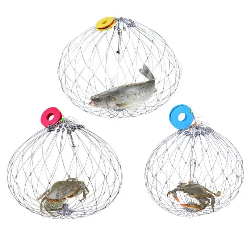 Collapsible Fishing Trap Net | Stainless Steel Mesh Design