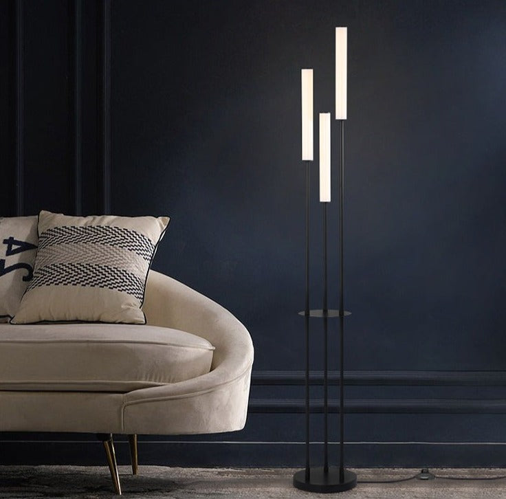 Modern LED Floor Lamp | Triple Light Aluminum Design