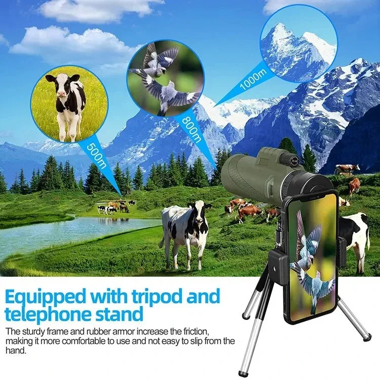 Professional Monocular Telescope | 80x Magnification BAK4 Prism