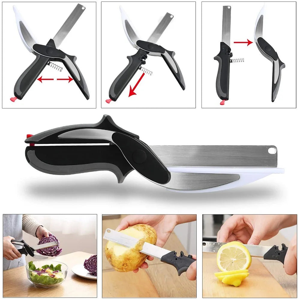 Smart Kitchen Scissors | 2-in-1 Cutting Board Design