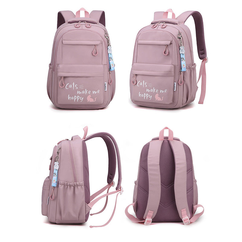 Kawaii School Backpack | Cat Design With Multiple Compartments