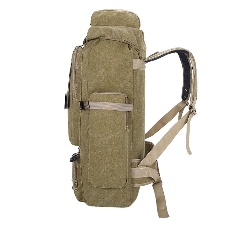 Military Canvas Backpack | 80L Tactical Outdoor Rucksack