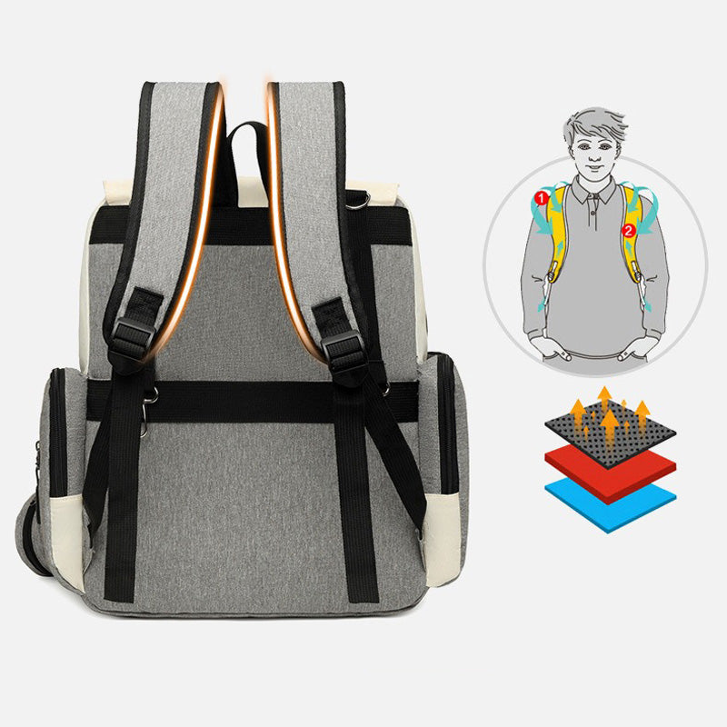 Insulated Diaper Backpack | Modern Two-Tone Design With Storage Pouch