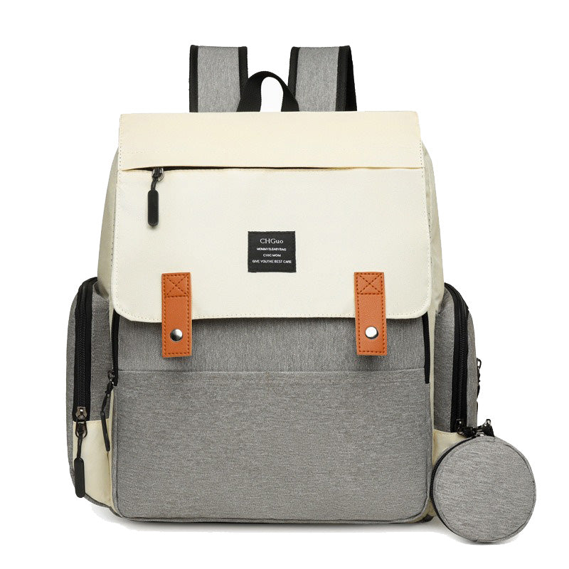 Insulated Diaper Backpack | Modern Two-Tone Design With Storage Pouch