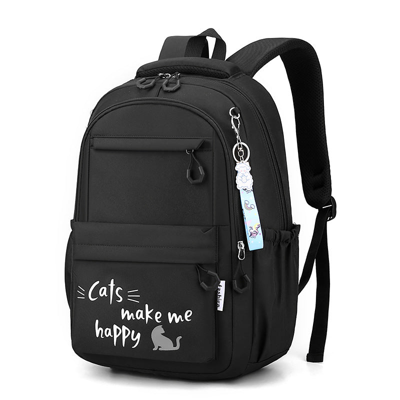 Kawaii School Backpack | Cat Design With Multiple Compartments