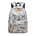 Kawaii Cat Pattern Backpack | Canvas School Bag With Fish Bone Print