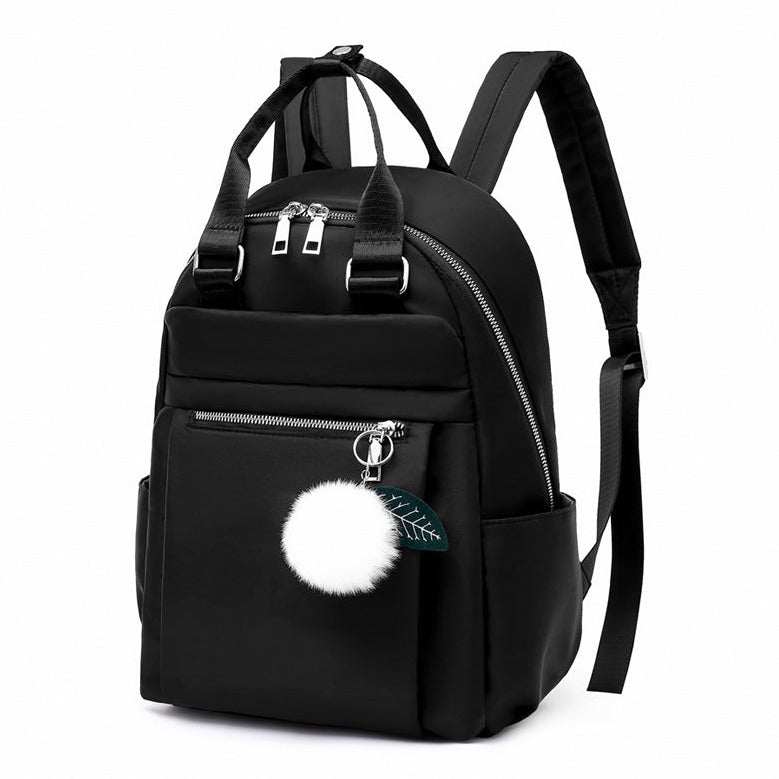 Modern School Backpack | Minimalist Design With Pom Pom Charm