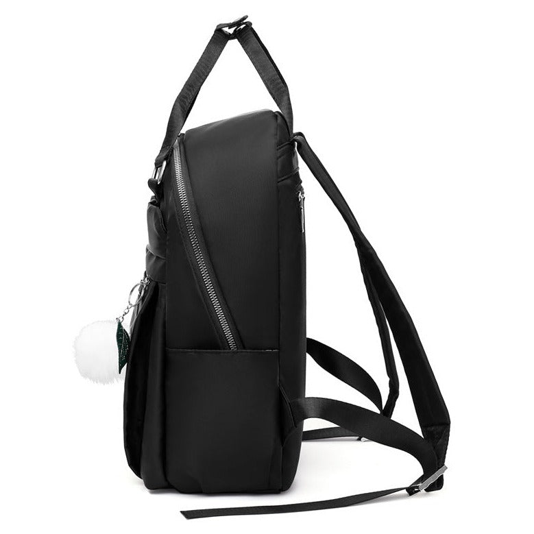Modern School Backpack | Minimalist Design With Pom Pom Charm