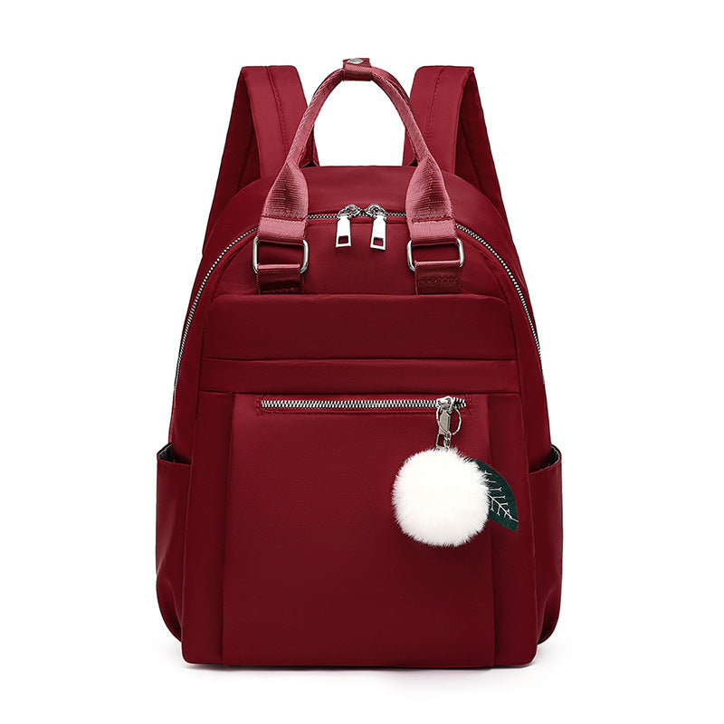 Modern School Backpack | Minimalist Design With Pom Pom Charm