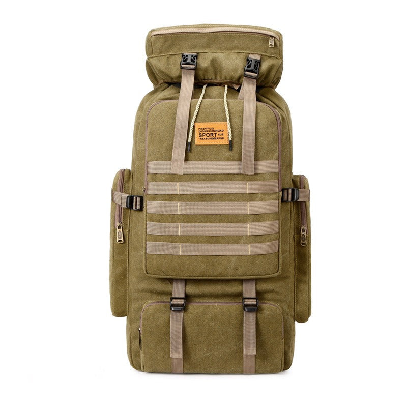 Military Canvas Backpack | 80L Tactical Outdoor Rucksack