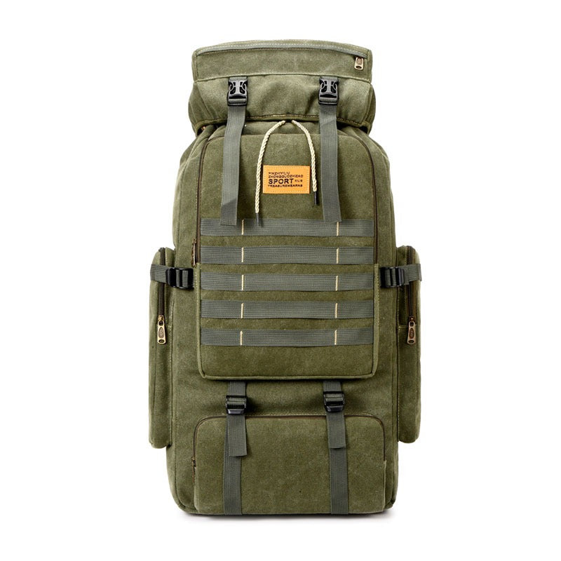 Military Canvas Backpack | 80L Tactical Outdoor Rucksack