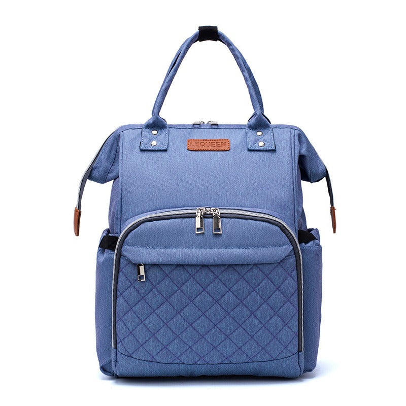 Quilted Diaper Backpack | Insulated Bottle Compartment