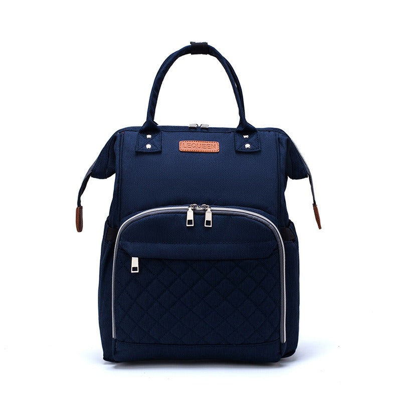 Quilted Diaper Backpack | Insulated Bottle Compartment
