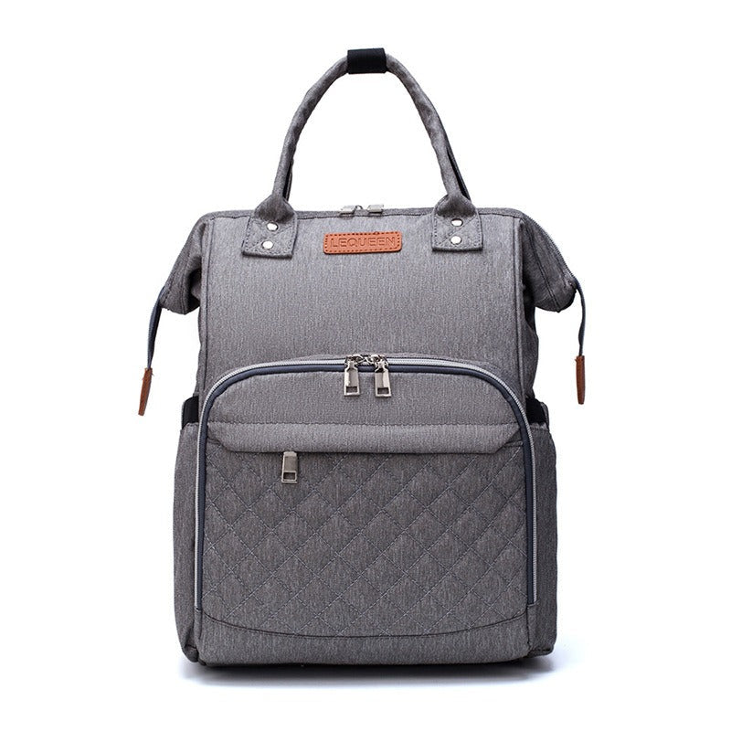 Quilted Diaper Backpack | Insulated Bottle Compartment