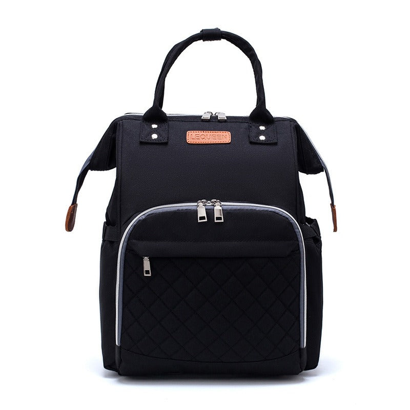 Quilted Diaper Backpack | Insulated Bottle Compartment