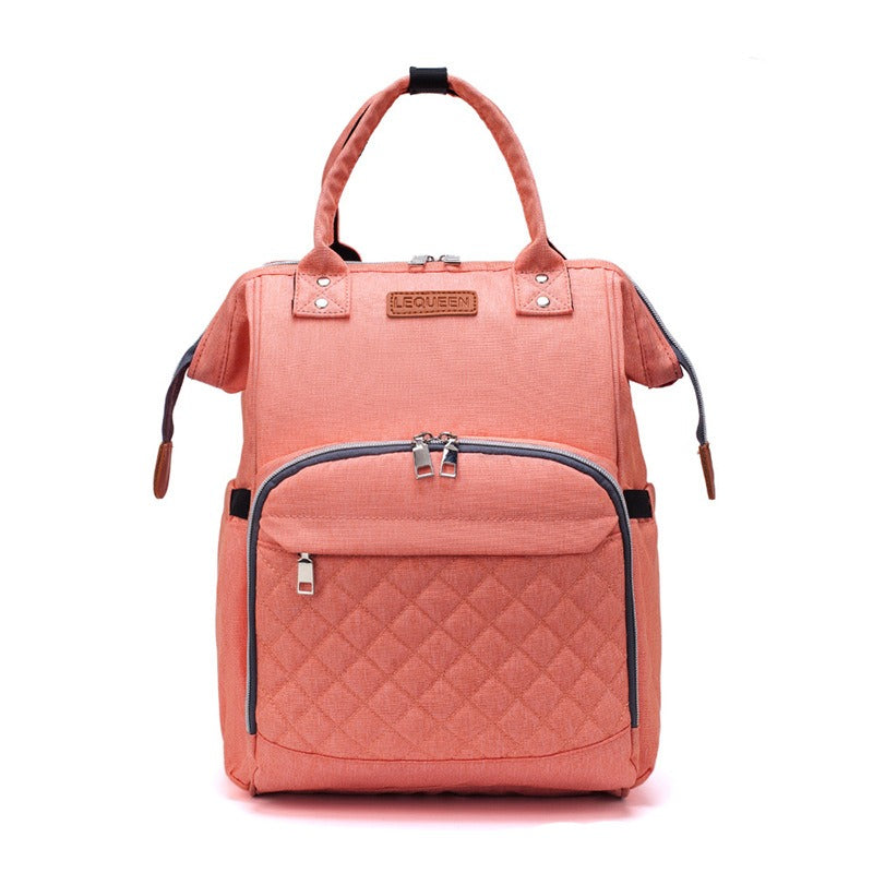 Quilted Diaper Backpack | Insulated Bottle Compartment