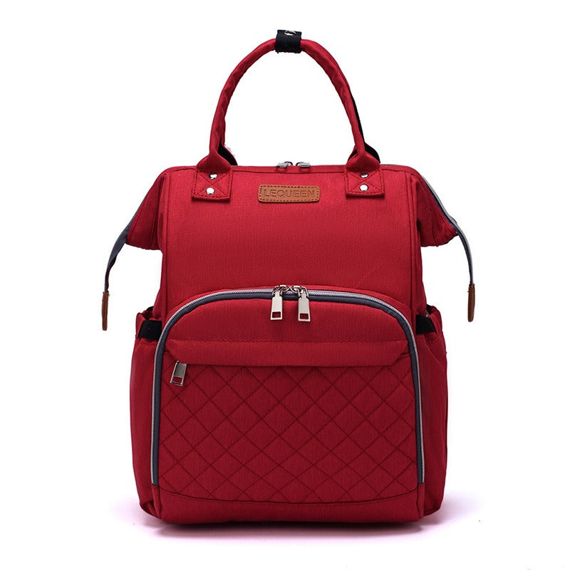 Quilted Diaper Backpack | Insulated Bottle Compartment
