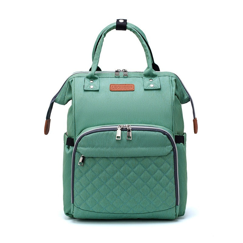 Quilted Diaper Backpack | Insulated Bottle Compartment