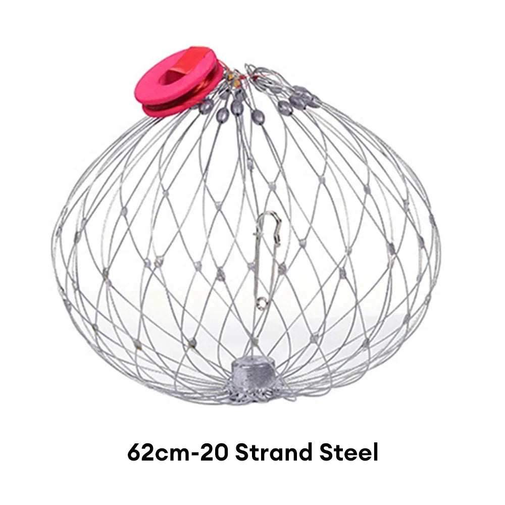 Collapsible Fishing Trap Net | Stainless Steel Mesh Design